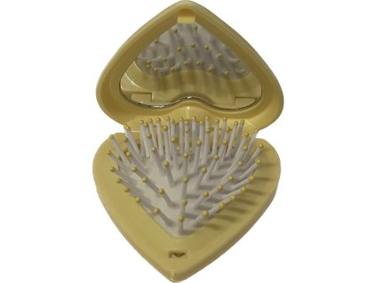 Srdiečkové zrkadielko s kefou – dokonalý dar pre družičku (žltá)