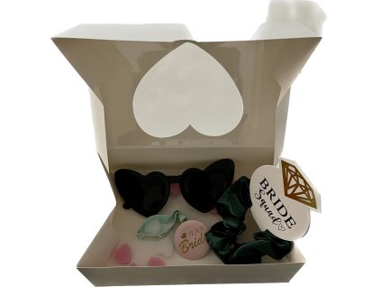 Družičkin elegantný box MINI zelený – doplnky na rozlúčku so slobodou