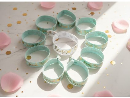 zeleny set naramkov pre nevestu a druzicky komplet