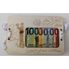 Drevená obálka na peniaze "Your First Million" – Originálny svadobný dar