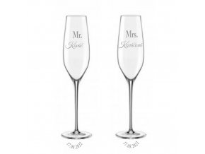 Svadobné poháre – Mr. & Mrs. + meno/dátum