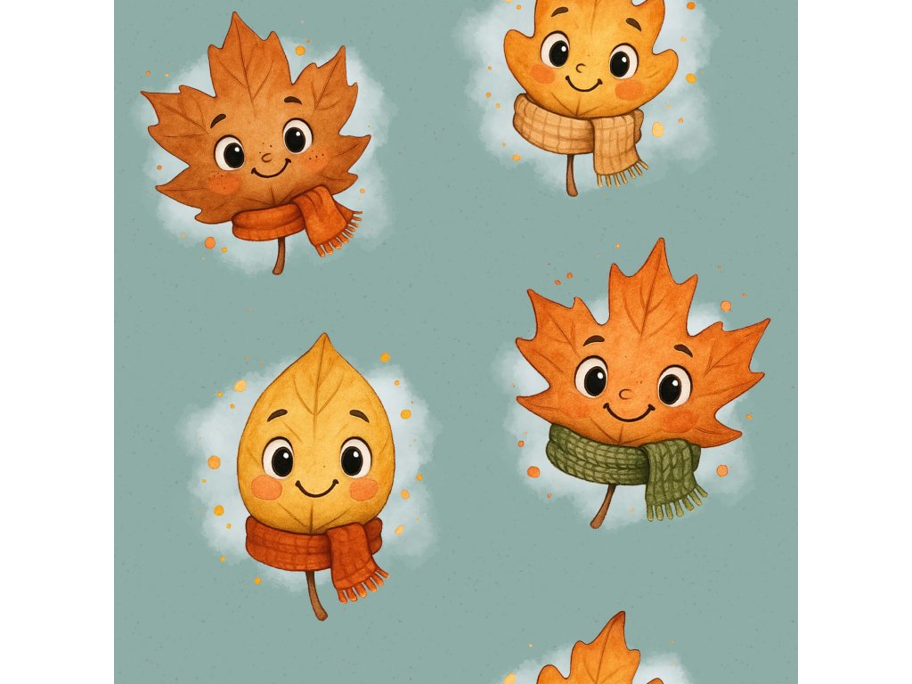 Softshell - Lístečky s šálou – softshell | Švadlenka Madlenka