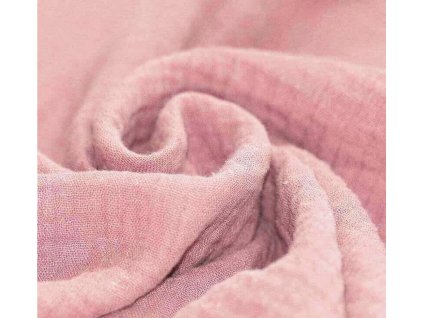 Látka – Mušelín - Růžová (k oranžovým kvítkům) Švadlenka Madlenka