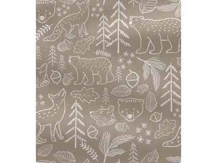 Teplákovina – Teplákovina - Bílá zvířata na Taupe Švadlenka Madlenka