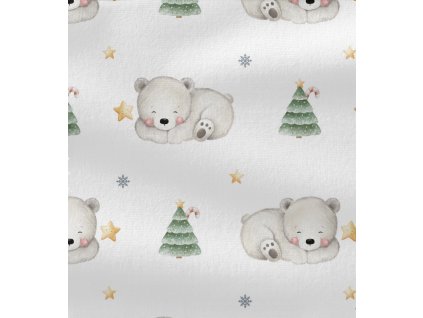 Úplet – Žebrovaný úplet - Vánoční lední medvídek Švadlenka Madlenka