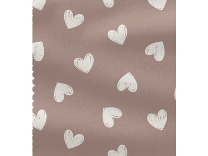 Úplet – Žebrovaný úplet - Bílé srdíčka Švadlenka Madlenka