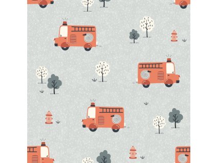 Úplet – Žebrovaný úplet- Hasičský vůz Švadlenka Madlenka