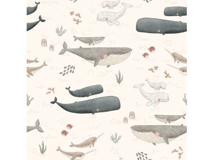 Teplákovina - Velryby | Švadlenka Madlenka