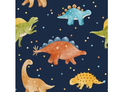 Úplet – Žebrovaný úplet- Dinosauři s puntíky Švadlenka Madlenka