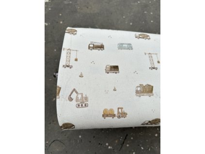 Úplet – Žebrovaný úplet - Stavební stroje Švadlenka Madlenka