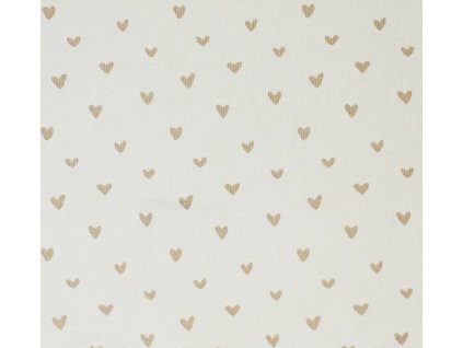 Úplet – Žebrovaný úplet - Srdíčka světle béžová Švadlenka Madlenka