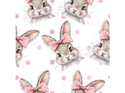 Úplet – Žebrovaný úplet - Zajíček s mašlí Švadlenka Madlenka