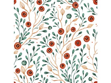 Teplákovina -  Červené květy | Švadlenka Madlenka