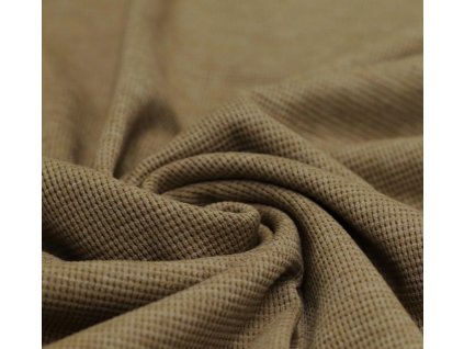 Látka – Wafle - Hnědá melange Švadlenka Madlenka