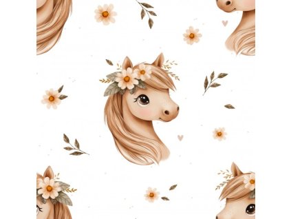 Teplákovina -  Koník na bílé | Švadlenka Madlenka