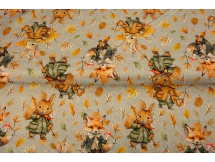 Teplákovina – Teplákovina -Podzimní zvířátkai- 0,4 m Švadlenka Madlenka
