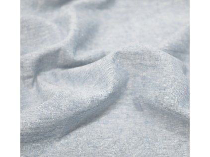 Látka – Len s bavlnou - Chambray světle modrá Švadlenka Madlenka