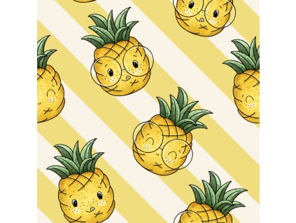 Teplákovina - Ananas s brýlemi | Švadlenka Madlenka