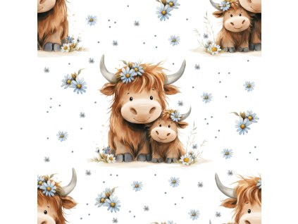 Teplákovina - Kravičky s květy | Švadlenka Madlenka