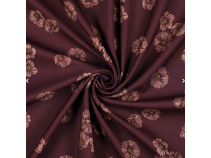 Softshell - Květy na vínové | Švadlenka Madlenka