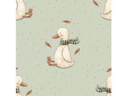 Teplákovina - Husa s šálou – teplákovina | Švadlenka Madlenka