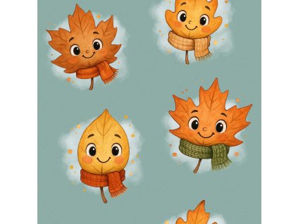 Softshell - Lístečky s šálou | Švadlenka Madlenka