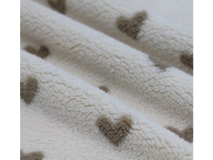 Teddy – Taupe srdíčka 🤎🤍 | Švadlenka Madlenkataupe srd