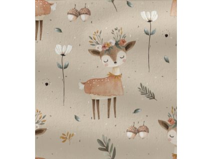 Softshell - Srnečka s květy | Švadlenka Madlenka