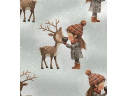 Teplákovina - Holčička s jelenem | Švadlenka Madlenka
