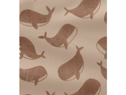 Úplet – Žebrovaný úplet - Hnědé velryby Švadlenka Madlenka