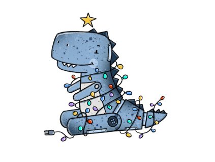 Nažehlovačka Vánoční Dino Modrý