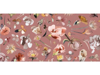 Úplet – Úplet - Květy na lososové Švadlenka Madlenka