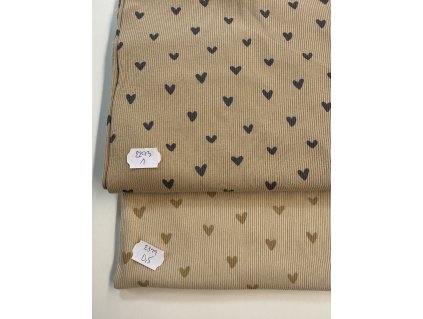 Balíček -Žebrovaný úplet  srdíčka - 2 ks