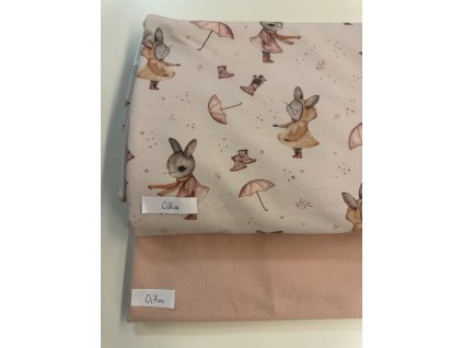 Balíček - Teplakovina Zajíček v dešti  - 2 ks