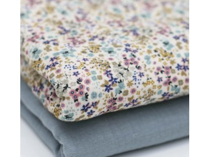 Látka – Mušelín - Drobné kvítky Švadlenka Madlenka