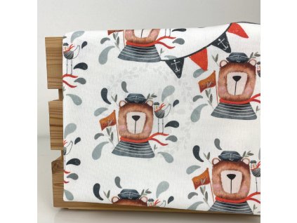 Úplet – Žebrovaný úplet - Medvěd námořník Švadlenka Madlenka