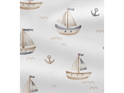 Úplet – Žebrovaný úplet - Loďka na moři Švadlenka Madlenka