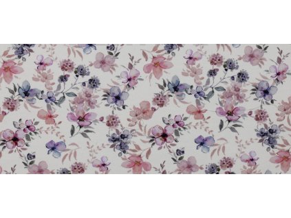 Úplet – Bio Úplet - Fialkové květy na bílé Švadlenka Madlenka