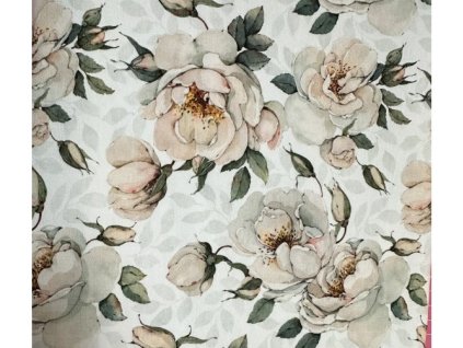 Teplákovina - Bílá růže 0,45 m | Švadlenka Madlenka