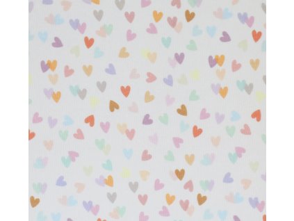 Žebrovaný úplet -  Barevná srdíčka | Švadlenka Madlenka