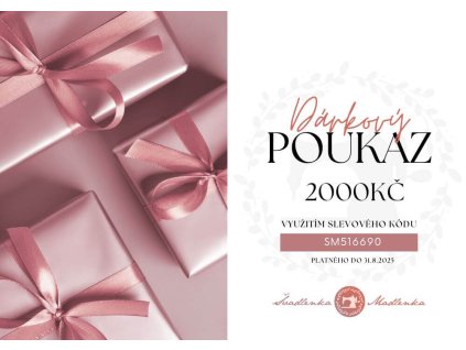 Dárkový poukaz 2000 Kč 🎁 | Švadlenka Madlenka