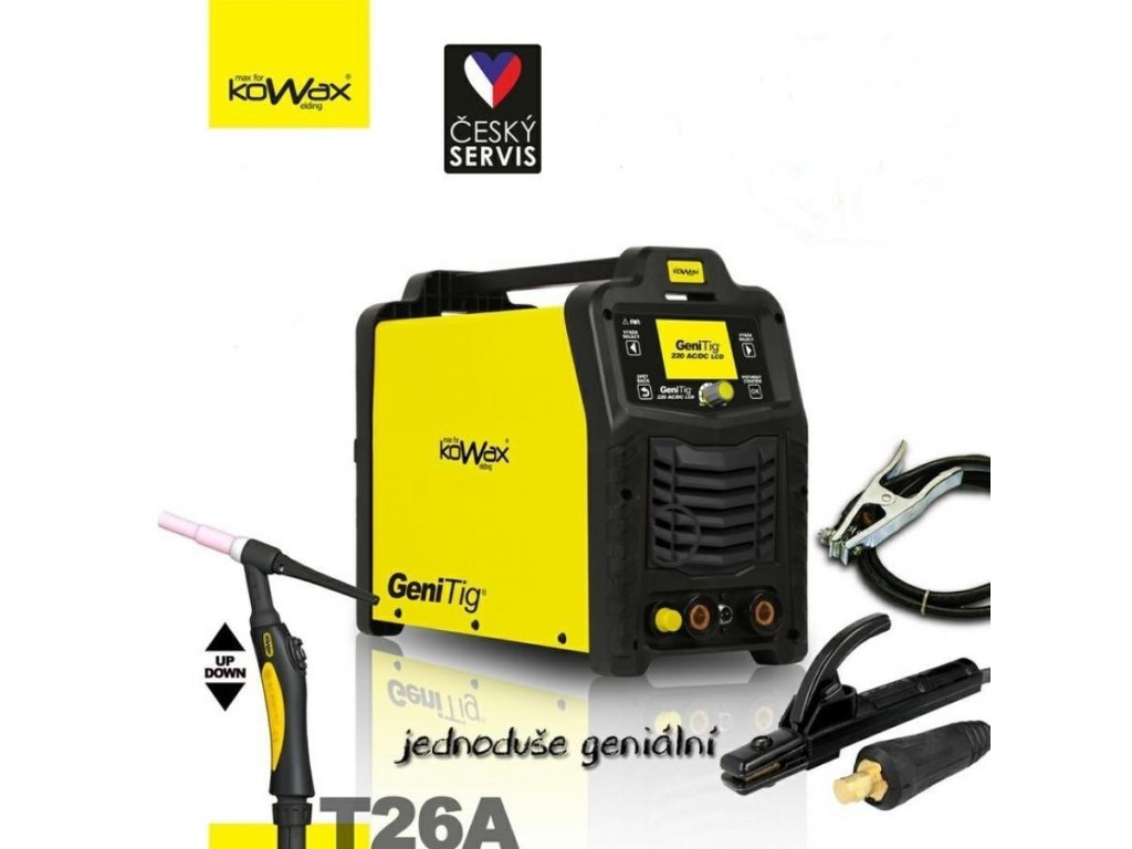 Svářečka GeniTig 220 AC/DC LCD, HF, PULZ, KOWAX pro TIG