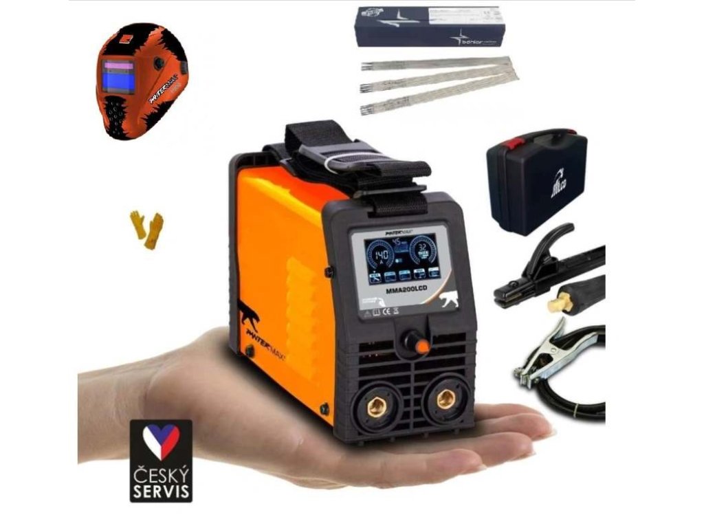 Svářecí invertor PanterMax 200 LCD - SET "zapoj a svařuj"