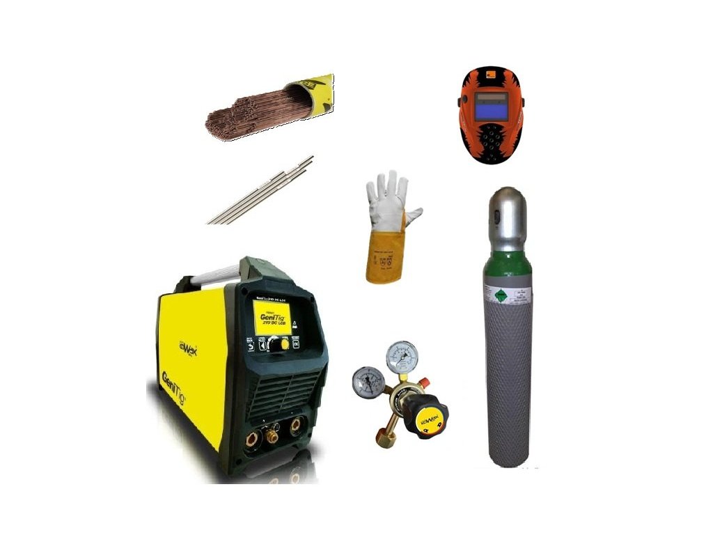 Svářečka GeniTig 210 DC LCD PULZ set zapoj a svařuj