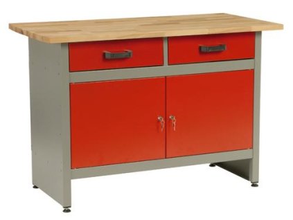 Pracovní stůl MARS 2x zásuvka, 2x dvířka - 1215 x 610 x 800 mm  extra kvalitní pracovní stůl