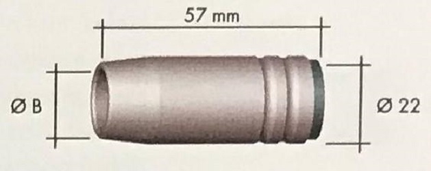 Abicor Binzel Náhradní díly pro svářecí hořák CO2 150A a 250A Díl hořáku CO2 150A a 250A: 145.0075 Hubice Kónická MB15 145.0075