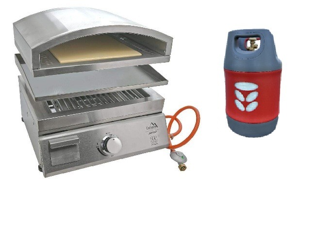 Compass Stolní gril NAPOLI s Pizza pecí - výhodný SET Set grilu: SETG3 - Gril + lahev kompozit 7,5 kg 14101