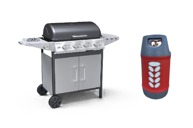 Compass Gril MASTER CHEEF plynový pojízdný výhodný SET Set grilu: SETG4 - Gril + lahev kompozit 10 kg 99BB004
