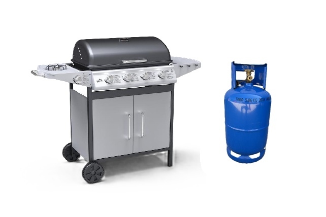 Compass Gril MASTER CHEEF plynový pojízdný výhodný SET Set grilu: SETG1 - Gril + lahev ocel 5kg 99BB004