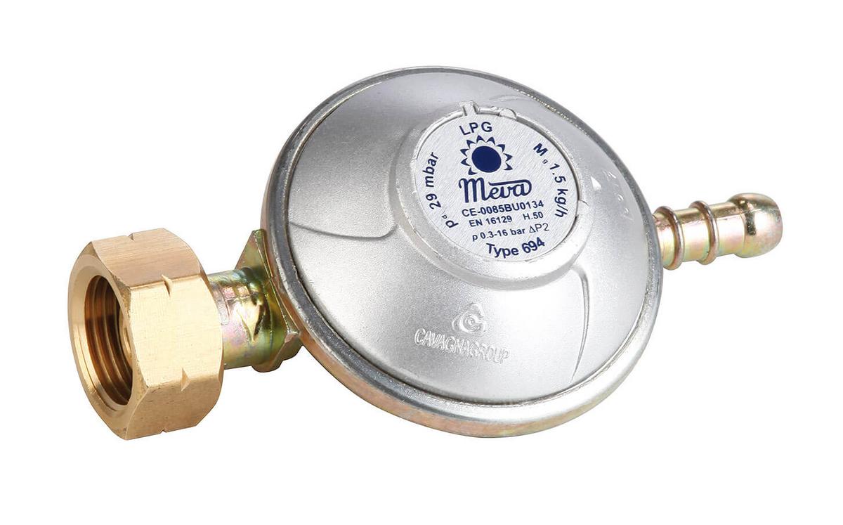 MEVA Regulátor tlaku Propan-butan 30 mbar, 1,5 kg NP01008 nejpoužívanější regulátor tlaku na PB lahev
